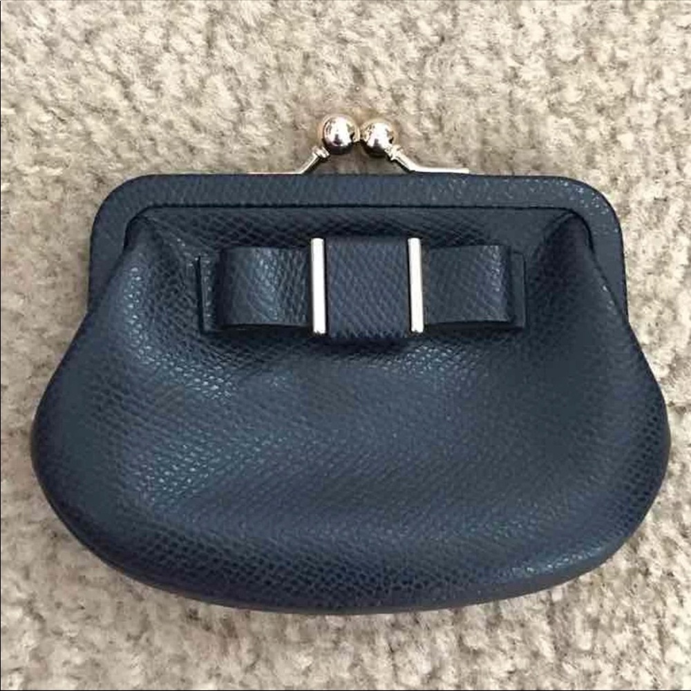 Coach Navy Bow Coin Purse